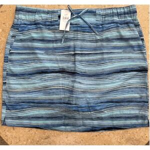 J.Jill Fit Women Blue Striped Active Skort Built-in Shorts Size Large NWT 117551